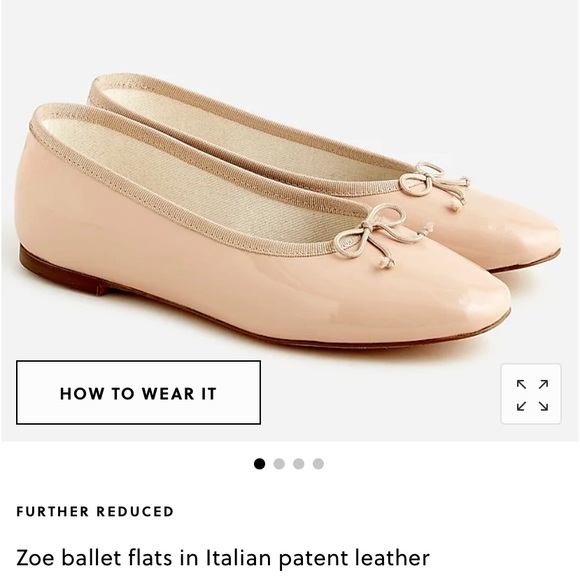 New in Box J.Crew Zoe Desert Taupe ballet flats in Italian Patent Leather - Picture 1 of 1